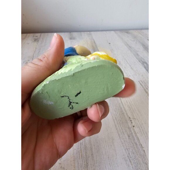 Vintage plaster Easter Bunny rabbit chick figurine decor statue - Picture 8 of 10